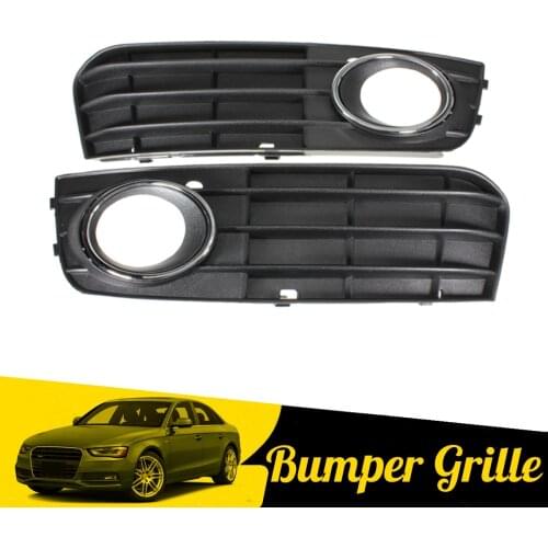 New 2Pcs Car Front Bumper Fog Light Grille Grill Cover for Audi A4 B8 A4L 2009 2010 2011 2012 8KD 807 681 01C /8KD 807 682 01C