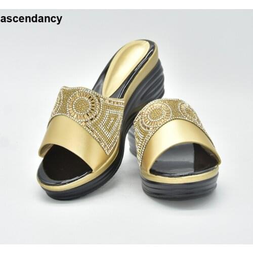 New product wedges womens shoes simple high heels with rhinestone decoration party party high heels