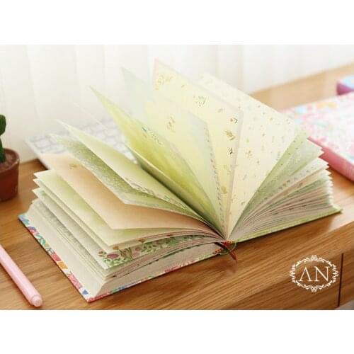 Very Thick Flower Colored Inner Paper Notebook Lovely School Students Writing Diary Planner Notepad Stationery Gift