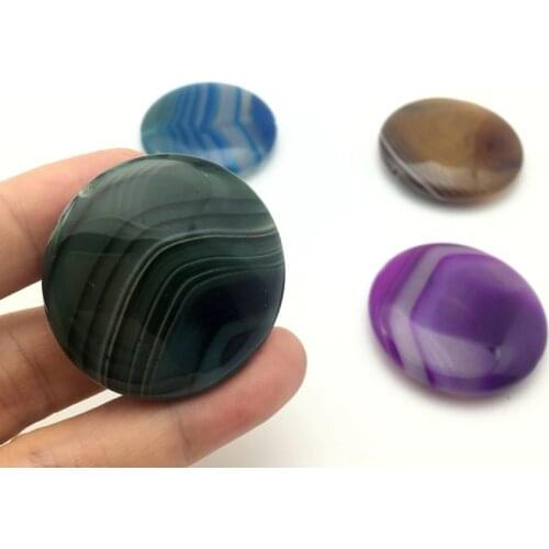 Wholesale 40MM Nature Stone Black Onyx cabochon for jewelry making beads cab cabochon stone 1Pcs Free shipping Straight hole
