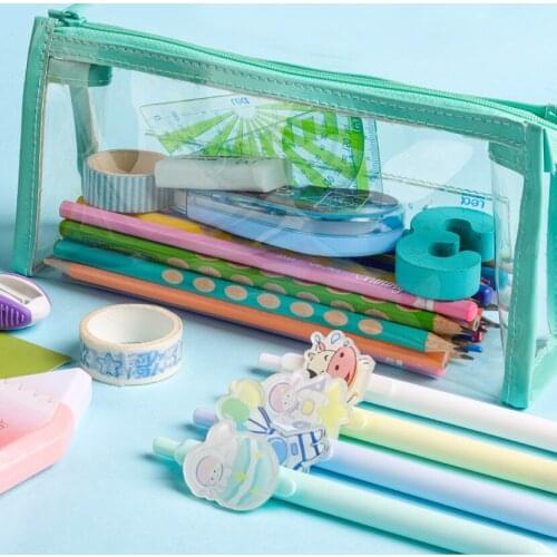 Transparent Pencil Cases Cute Stationery For School Estuches Papeleria Office Supply Kawaii Storage Estojo Escolar Organizador
