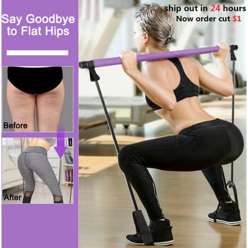 Pilates Bar Stick Yoga Pull Rods Pull Rope Yoga Resistance Band Sport Training Elastic Bands Crossfit Home Gym Fitness Equipment