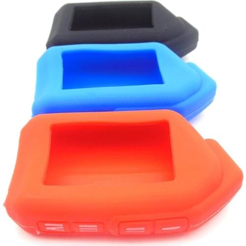 Silicone Auto Key Case For Sher-khan Mobicar A Mobicar B Russian Version Two Way LCD Remote Control Car Alarm Keychain Fob Cover