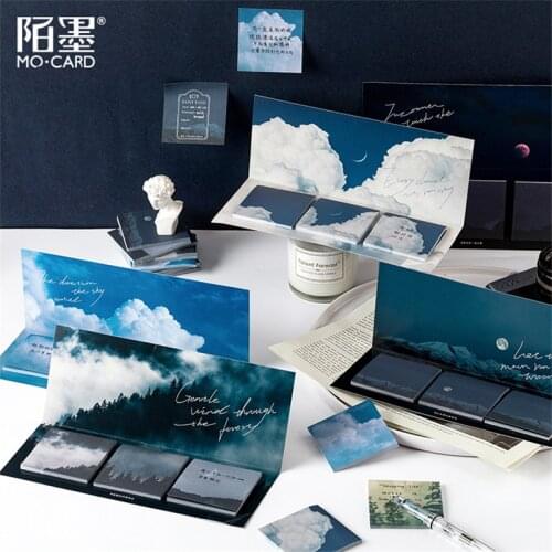 60Pcs Sticky Notes Sky Clouds Forest Mountain Post It Sticky Notes Art Notepad Diary Planner Kawaii Stationery Journal Supplies