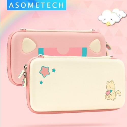 Pink Cute Cat Storage Bag for Nintendo Switch Case Game Portable Travel Bag Hard Shell Box For Nintend Switch Bag Console Cover