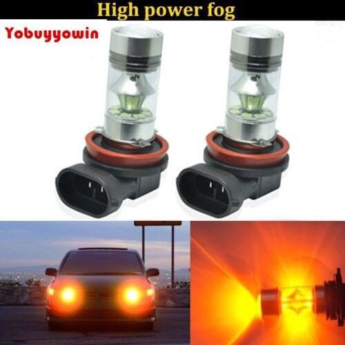 New 2X H11 H8 60W LED 3000K Amber Samsung 2323 chip Projector Fog Driving Light Bulbs