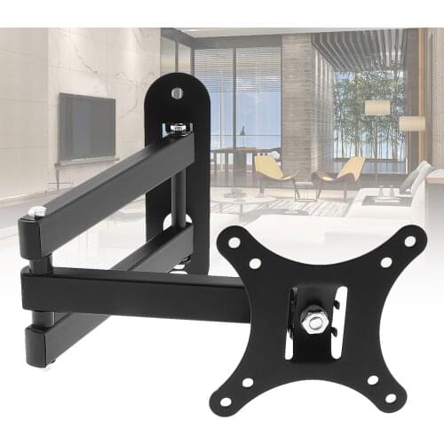 Universal 10KG TV Wall Mount PC Monitor TV Holder Rotated TV Wall Bracket Tilt Swivel TV Stand with Wrench for 10-26Inch Monitor