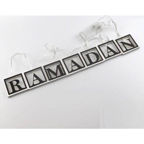 Eid Mubarak Decoration LED String Light Night Lamp Hanging Ramadan Islamic Party Supply