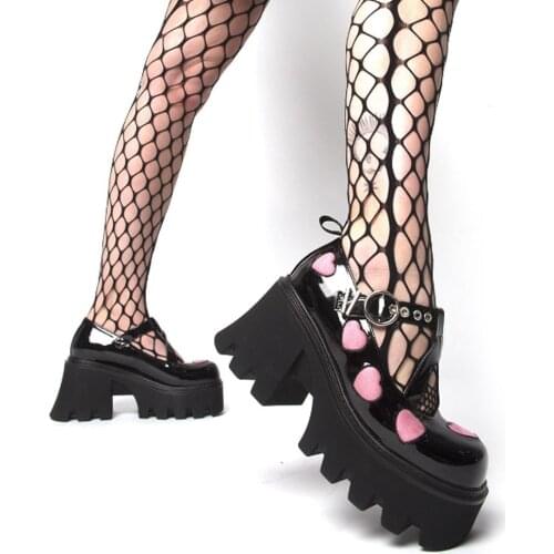 Brand New Big Size Sweet Lolita Style Gothic Girls Cosplay Chunky Platform Comfy High Heels T-Strap Mary Jane Shoes Women