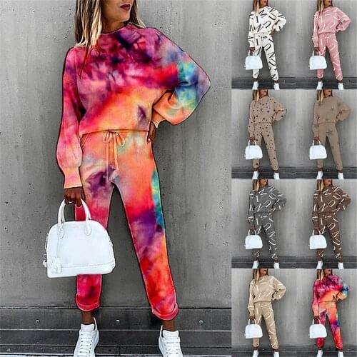 Womens Trouser Suits Sportwear Outfit Pants Sweatshirt Tracksuit Two Piece Set Women Sports Suit 2021 Female Hoodie Jogging