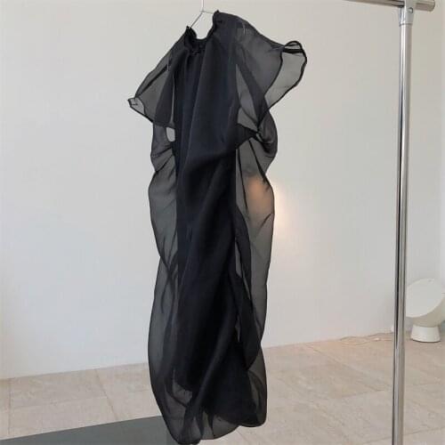 2021 New Summer Casual Ladies Dress Puff Sleeve Solid Color Loose High Quality Women Dresses Fashion Elegant Female Dress T126