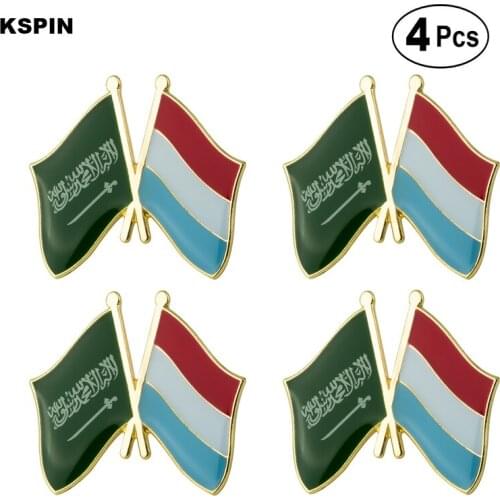 Saudi Arabia & Luxembourg Friendship Flag Pin Lapel Pin Badge Brooch Icons 4pcs