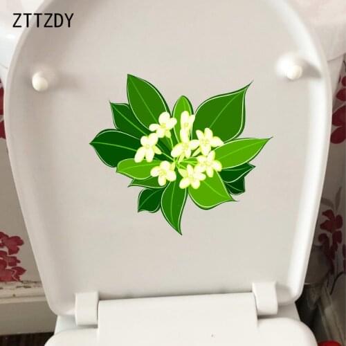 ZTTZDY 21.6*19.1CM Small Fresh Flowers Toilet Seat Sticker Creative Home Wall Decal Decor T2-0589