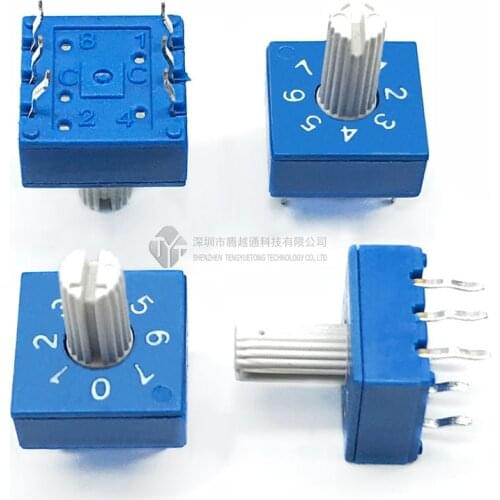 1 Piece 8-Bit With Handle Rotary Encoder Switch 0-7 Dial Code Switch PCB Encoder 8421C Positive Code 3:3 6-Pin