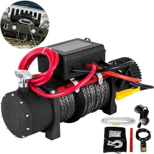 13500lb Electric winch remote control 12V synthetic rope Longer life and better performance