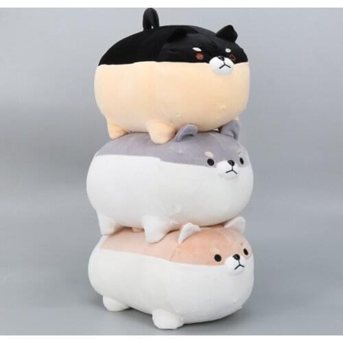18*40cm Kawaii Fat Shiba Inu Dog Cartoon Pillow Animal Corgi Chai doll plush toy for children girlfreind birthday