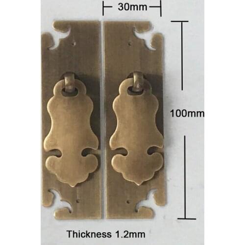 Retro Vintage 2Pairs European Antique Brass Furniture Handles Cupboard Wardrobe Bookcase Shoe Cabinet Pulls Handles