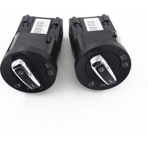 2 Pcs Chrome Headlight Fog Lamp Control Knob Switch Fit for VW Jetta Bora Polo Passat Golf Mk4 Beetle 3BD941531A 3BD 941 531 A