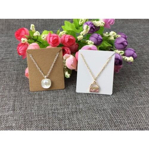 200 PCS/Lot 6*5cm New Arrival Kraft Necklace Cards Jewelry Blank Package Displays Pendant Jewelry Card Accept custom logo