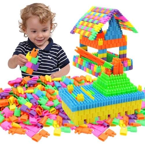 500pc Fashion Plastic Bullet Building Blocks Kids Baby Educational Toys for Boys and Girls Children Christmas Gift