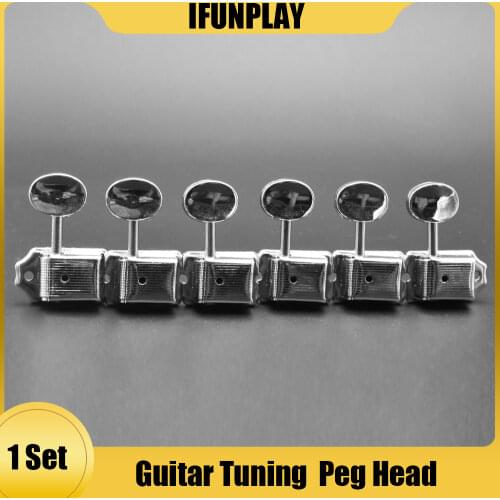 6 In-Line Semi-Closed Guitar Locking Tuners Tuning Pegs Machines Heads Set for ST TL Electric Guitar