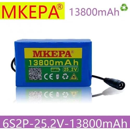 6s2p 24V 13.8Ah 18650 agli ioni di litio battery pack 25.2v 13800mAh elettrico della bicicletta batteria con