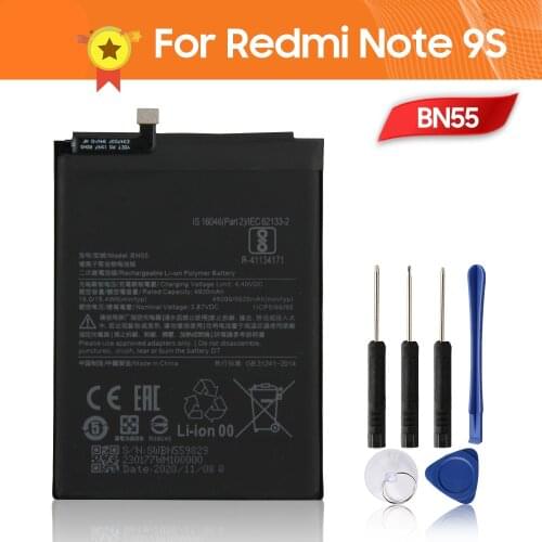 Xiao Mi Xiaomi BN55 Original Battery for Xiaomi Note 9S Note9S Genuine 5020mAh Battery + Tool 3.87V