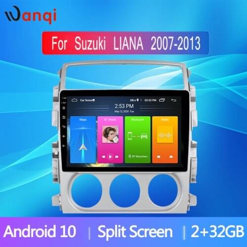 Wanqi 9 Inch IPS2.5D Full Touch Screen Car Radio for Suzuki LIANA 2007-2013 Android10 HD Auto Radio Multimedia Player NO DVD