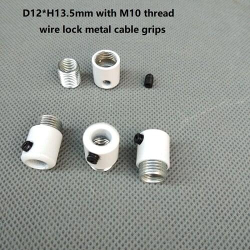 D12*H13.5mm M10 thread white wire lock metal cable grips Cable Glands Connectors with M4 screw cable strain relief
