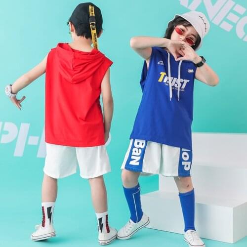 Kids Dance Competition Costumes Hip Hop Costumes for Girls Boys Jazz Dancing Clothes Ballroom T Shirt Pants Street Dance Wear