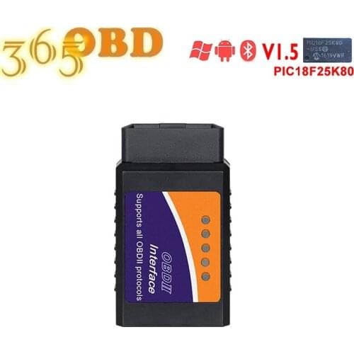 ELM327 V1.5 Bluetooth With PIC18f25k80 Chip Diagnostic Scanner J1850 Protocol ELM327 V 1.5 for OBDII OBD2 Vehicle Android Torque