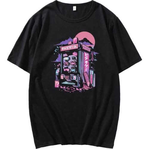 Vaporwave Men T-shirts Retro Gaming Machine Special Loose T Shirt for Men Summer Short Sleeve T Shirt for Tee Tops Harajuku