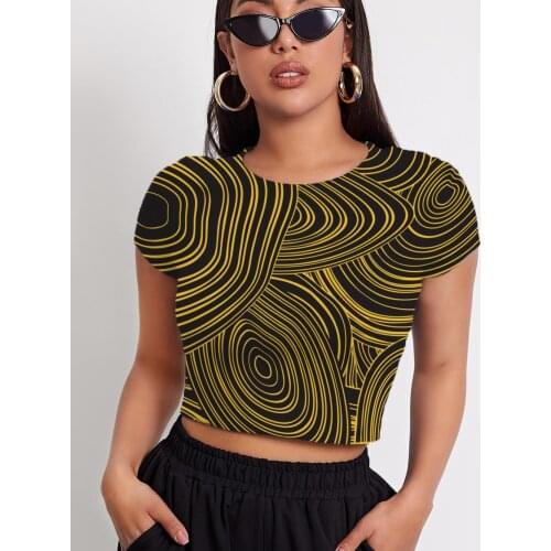 3d Tshirt Dizziness T shirt Women Abstract Navel Bare Psychedelic Shirt Print Art Funny T shirts Short Sleeve Punk Rock New Male