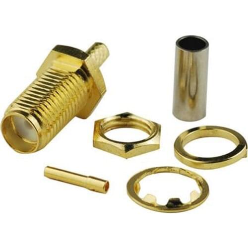 JX(JX) 10pcs SMA female Crimp Jack connector for RG174 LMR100 RG316 cable fast ship