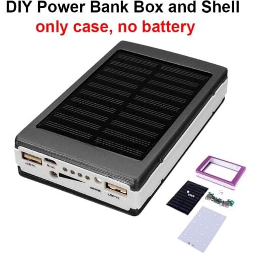 No Battery Power Bank DIY Box and Shell 18650 Battery Case Holder Solar Power Bank Case DIY Box Dual USB Power Bank DIY Kit