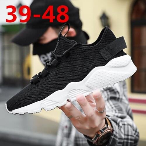 Summer Men Sport Shoes Tennis Running Shoes Breathable Mesh Massage Casual Sneakers Light Male Trainers Walking Shoes Plus 48