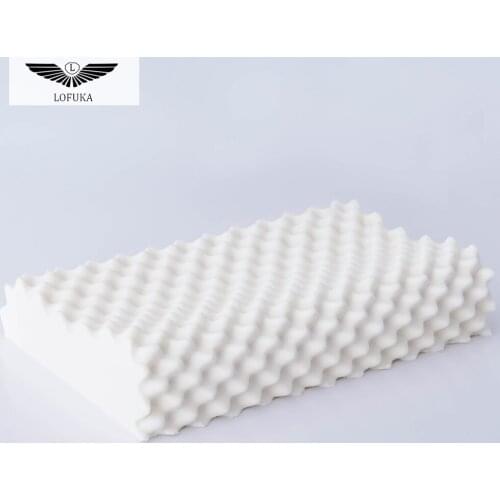 Lofuka Top Grade Natural Latex Pillow Thailand Remedial Neck Sleep Protect Vertebrae Health Care Bedding Pillow Cover For Sleep