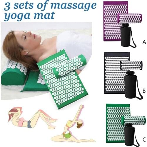 Lotus Acupuncture Massage Pad Needle Prick Acupoint Massager Yoga Mat Cushion For Neck Head Pain Relief Muscle Stress Relax Set