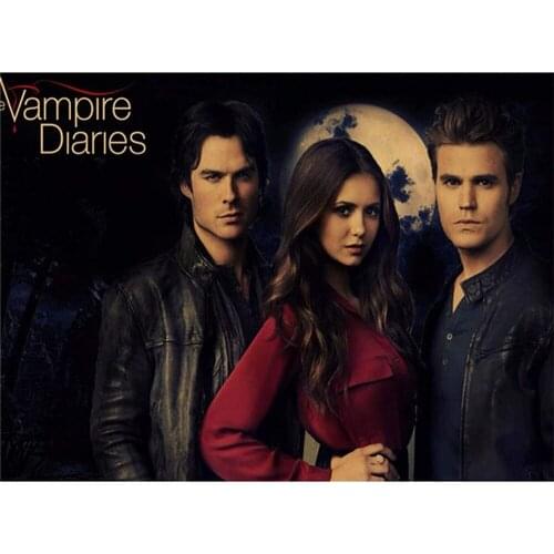 The Vampire Diaries DIY Cross Stitch 11CT Embroidery Kits Craft Needlework Set Cotton Thread Printed Canvas Home Wholesale