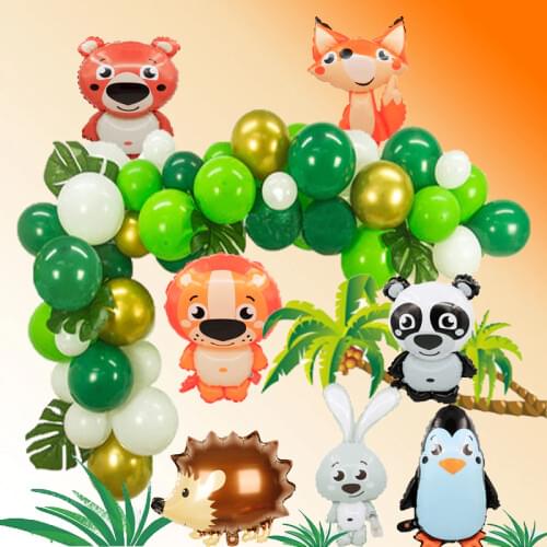 1Pc Large Jungle Cartoon Animal Foil Balloons Panda Globos Air Balloon Birthday Party Christmas decorations Kids Inflatable Toys