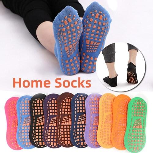 New Develop Solid Color Ankle Grip Socks for Men and Women Cotton Non-Slip Gripper Slipper Socks Wholesale Quick delivery CSV