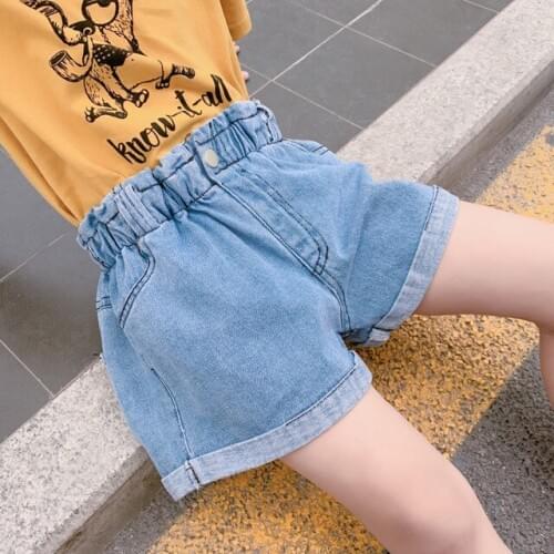 2020 summer new 3-12 years old girls shorts childrens clothing kids baby denim shorts thin Loose leisure sports denim pants