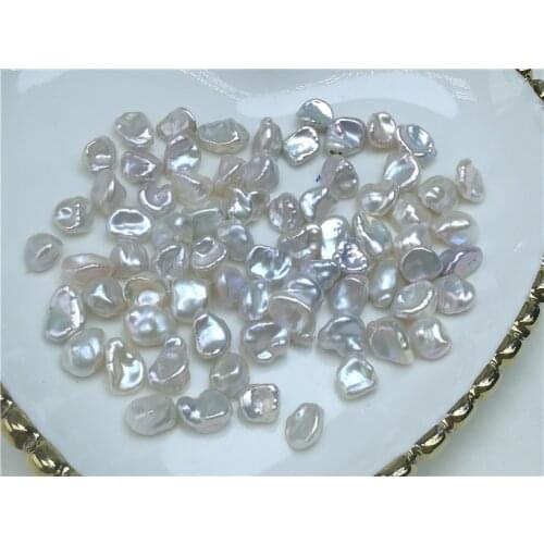 Wholesale Flower Shape 9-10mm Big White Color Natural Real Pearls, Loose Freshwater Irregular Baroque Pearls, 30PCS/LOT