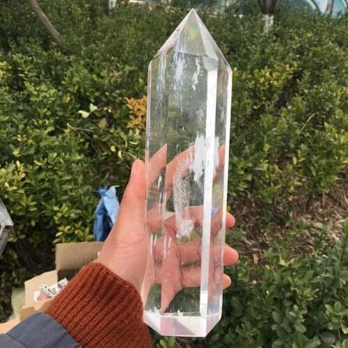Big size Smelting stone white clear quartz stones and crystals obelisk wand pointhealing home&office decor provide energy