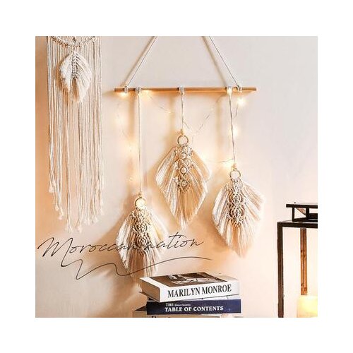 Feathers Leaf Hilo Macrame Handmade Hanging Wall Tapestry Macrame Bohemian Decor College Dorm Headboard drop shipping