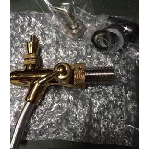 Restaurant kegerator tap homebrew adjustable beer faucet gold plated, Brass beer barrel connecting faucet/coffee machine faucet