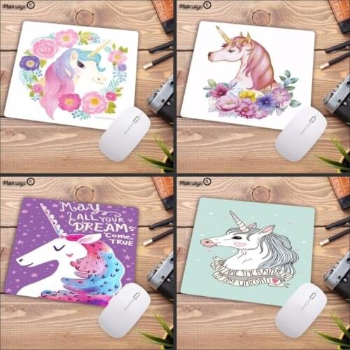 Mairuige Cool New Cartoon Unicorn Customized laptop Gaming Speed mouse pad Size for 18x22cm 20x25cm 25x29cm Rubber Mousemats
