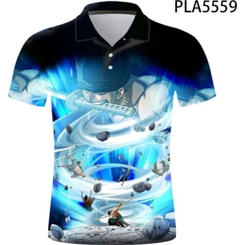Streetwear 3D Printed Comics One Piece Cool Men Polo Shirt Fashion Summer Casual Summer Polo Homme Harajuku Short Sleeve Ropa