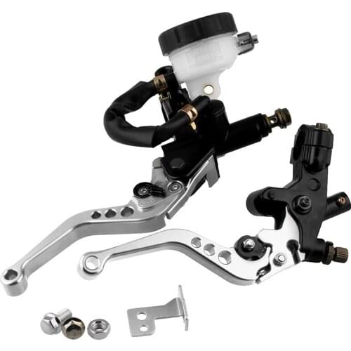 7/8" Motorcycle Brake Clutch Levers Master Cylinder Reservoir Set Universal Adjustable