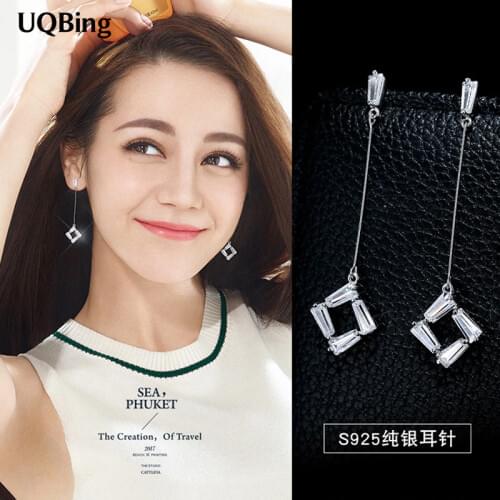 100% 925 Sterling Silver Jewelry Crystal Stud Earrings Pure 925 Silver Earrings Brincos Pendientes de plata